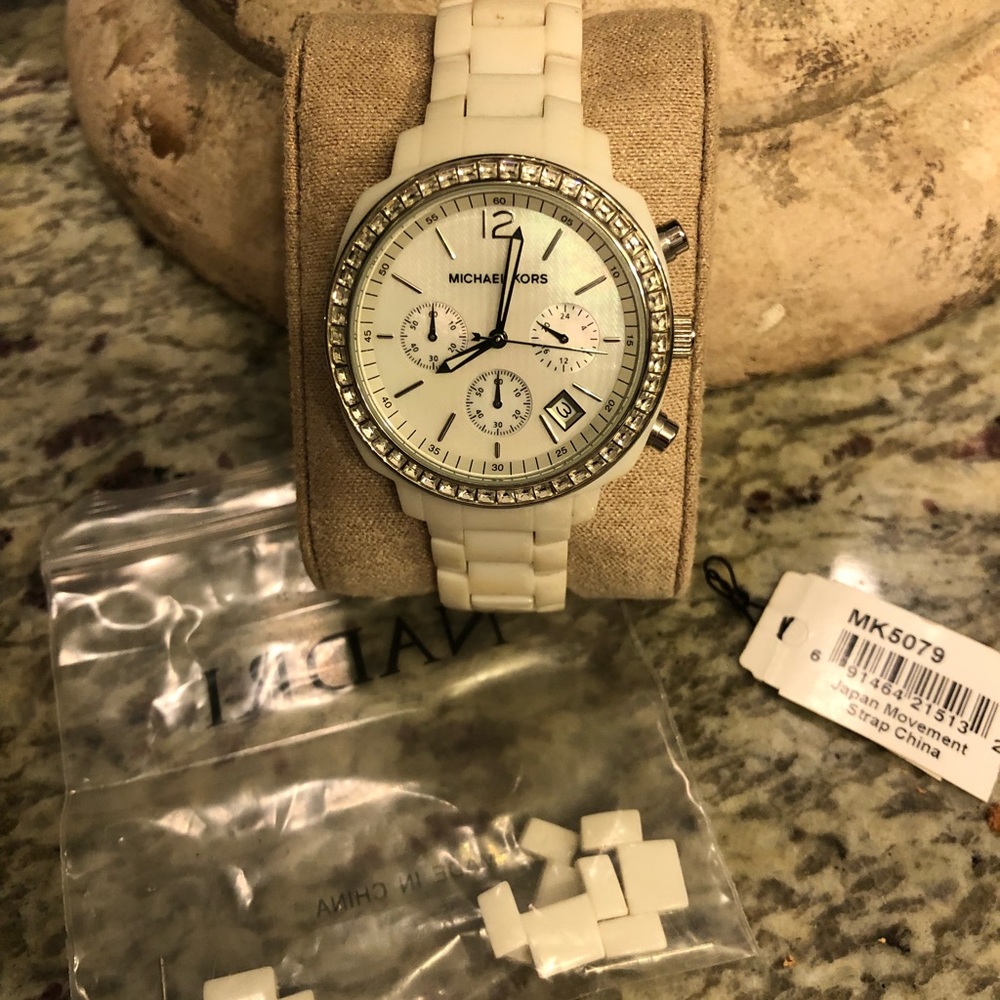 Michael Kors White Plastic Watch